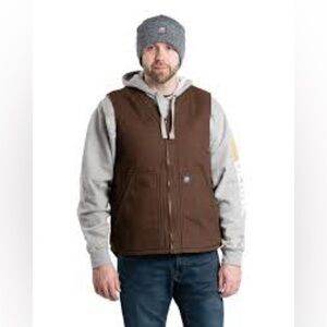 Berne high country vest Sherpa lined v-neck duck vest men's size XL work wear